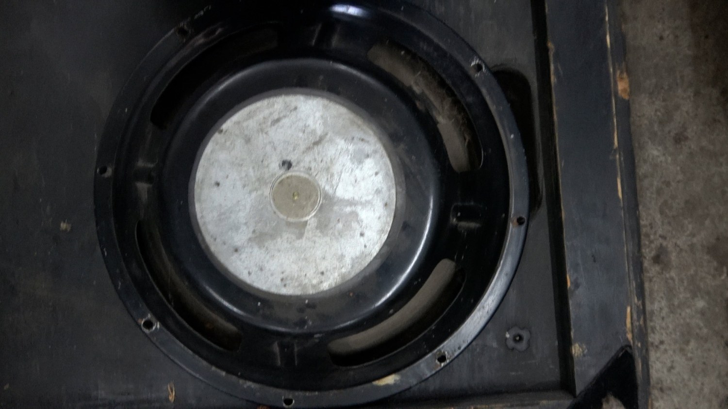 Rear view of unidentified vintage speaker